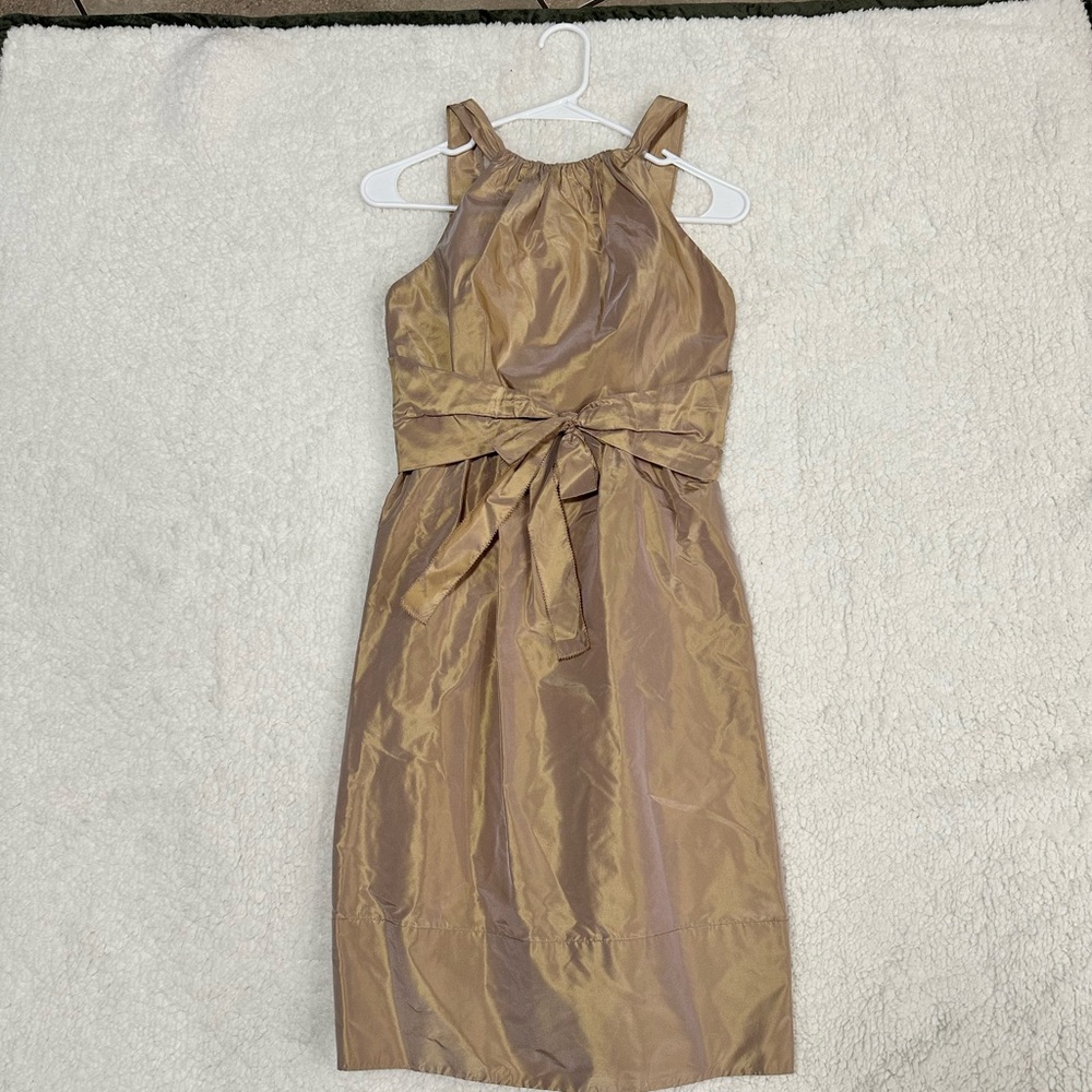 Vera Wang Gold Taffeta Dress